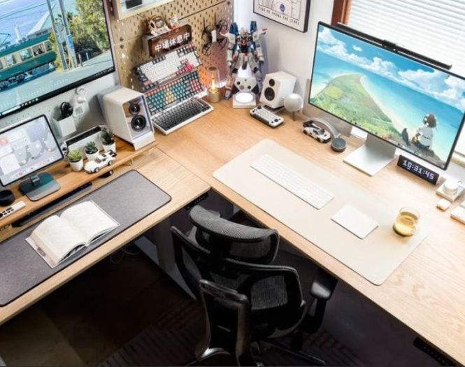 solid wood corner desk